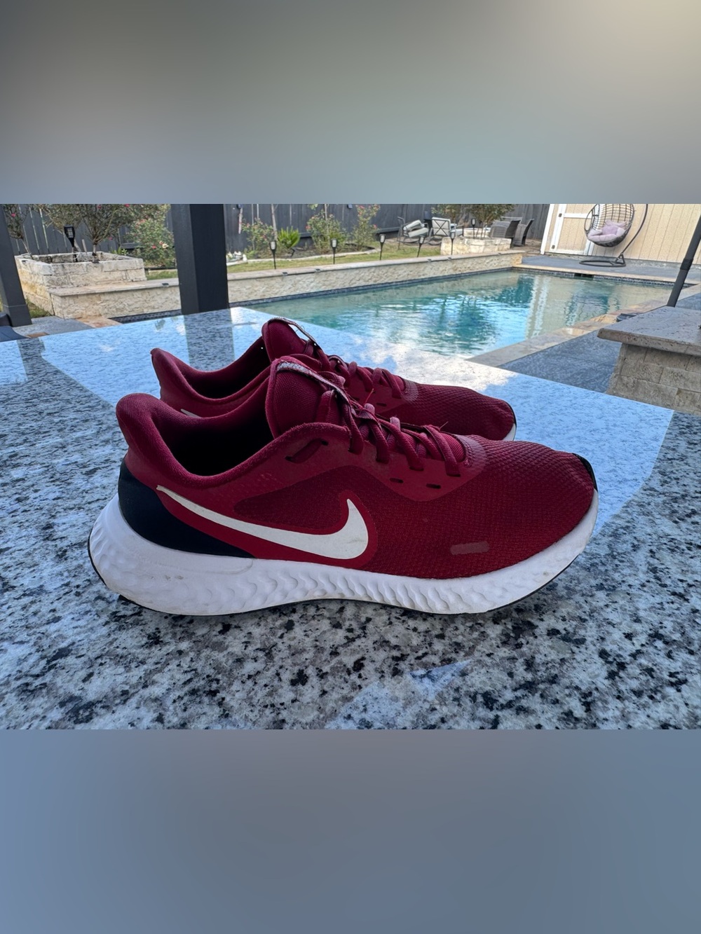Nike Men's Athletic Shoes Burgundy with White Swoosh size 10.5